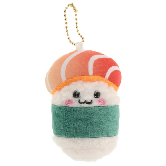 Cute Plush Keychain Sushi Stuffed Animal Japanese Plush Toy Adorable Salmon Sushi Keychain For Anime Lovers Backpacks And Bags