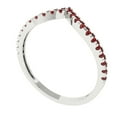 thumbnail image 2 of 0.1725 ctw Wedding Band for Women - 18K White Gold Natural Garnet Stackable Eternity Ring, 2 of 6