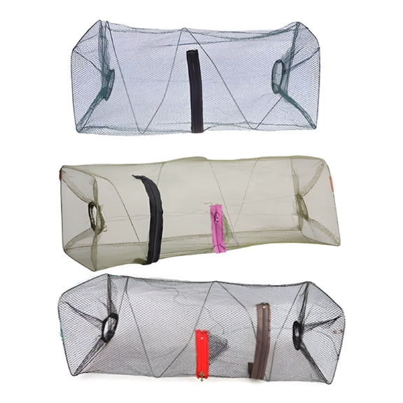BESTSKY Plastic Dip Net Shrimp Minnow Fishing Bait Trap, 2 Doors
