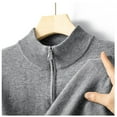 thumbnail image 5 of UVEASISHA Zip Up Sweaters for Men Double Zipper Fashion Cardigan Sweater Solid Color Casual Long Sleeve Mock Neck Knitted Jacket Lightweight Outwear Gray M, 5 of 6