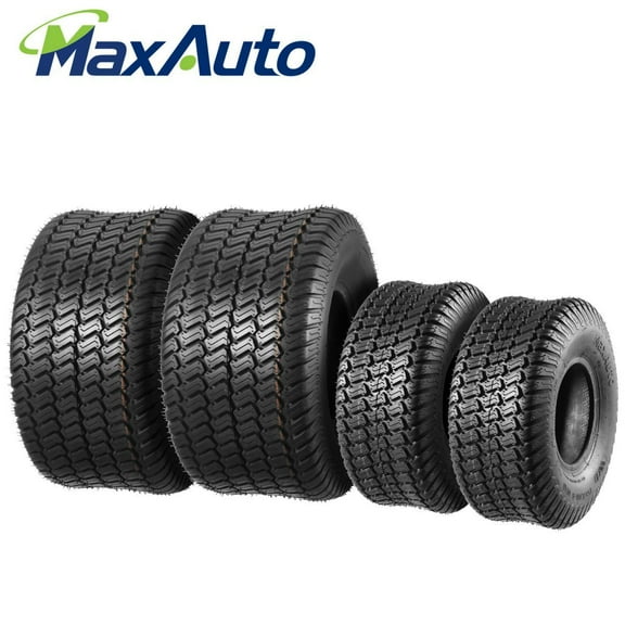Set of 4 Lawn Mower Turf Tires 15x6-6 Front & 20x10-8 Rear,4PR,Tubeless