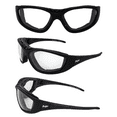 thumbnail image 2 of 3 Pairs of MF Eyewear Patriot Padded Motorcycle Riding Safety Sunglasses Black w/Clear Smoke & Yellow Lenses Z78.1+ Glasses Convert to Goggles, 2 of 7