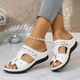 thumbnail image 5 of LOVZFMLL Slide Sandals for Women with Arch Support Summer Casual Beach Comfort Walking Slippers Outdoor Open Toe Slip On White 5.5, 5 of 9