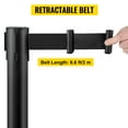 thumbnail image 4 of VEVOR Crowd Control Stanchion, Set of 8 Pieces Stanchion Set, Stanchion Set with 6.6 ft/2 m Black Retractable Belt, Black Crowd Control Barrier w/Concrete and Metal Base – Easy Connect Assembly, 4 of 9