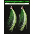 thumbnail image 3 of BLUEWING Fishing Rigs HI-LO Rig 3D Eyes with Sparkle Series Bucktail Mylar Flash Teaser Rig Snapper Rig with Stainless Steel Hook Green, 3 of 6