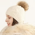 thumbnail image 5 of Jamicy Womens Beanies Christmas Present Winter Soft Knit Beanie Hat with Faux Fur Pom Pom Warm Skull Cap Beanies for Women, 5 of 8