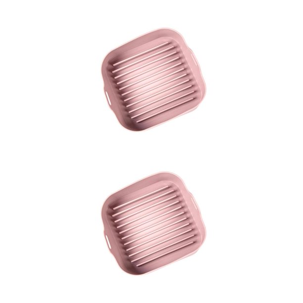 Bearachild Silicone Air Fryers Pot Air Fryers Oven Baking Tray Basket Pizza Accessories Rosa 2Conjunto