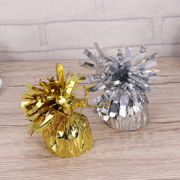 GOOHOCHY 12Pcs Balloon Weight Gold and Silver Small Weights for Balloons Graduation Party
