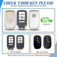 thumbnail image 2 of Key Fob Cover Compatible with Honda Accord Civic CR-V Pilot Passport Insight EX EX-L Odyssey 2016-2022 Keychain Case Holder Protector,Gold/White, 2 of 6