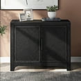 thumbnail image 2 of Oufan 40" Farmhouse 2-Doors Storage Sideboard Buffet Cabinet w/Adjustable Shelves & Pattern Door, Decorative Coffee Accent Cabinet Console Table for Entryway Kitchen Dining, Antique Black, 2 of 10