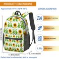 thumbnail image 5 of 17 Inch Lightweight Backpack,PVC Waterproof Oxford Fabric, Ergonomically Designed, with Large Capacity, Sunflower Print, 5 of 5