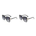 thumbnail image 1 of Guardurnaity Gafas de sol rectangulares para mujer, para acampar al aire libre, viajar, Cosplay, gafas de protección solar, gafas para banquetes, Negro Degradado Gris 2Conjunto, 1 of 1