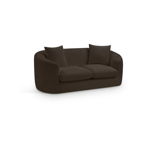 Meridian Furniture Penelope Brown Chenille Fabric Loveseat