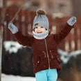 thumbnail image 3 of GRNSHTS Kids Hat Scarf Gloves Set, 3PCS Kids Winter Beanie Hat Scarf Gloves Set with Knit Thick Warm Fleece Lined for 1-6 Years Old (Grey), 3 of 7