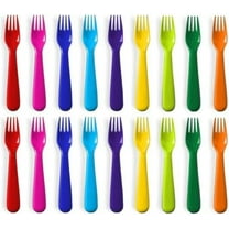 Plastic Kids Forks Set of 18 -Toddler Forks BPA Free/Dishwasher Safe Reusable Children's Fork Set - Brightly Colored Toddler Forks Cutlery Flatware Set