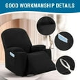 thumbnail image 4 of H.VERSAILTEX Stretch Electric Power Lift Recliner Chair Cover with Side Pocket, Soft Thick Jacquard(Single Seat, Black), 4 of 7