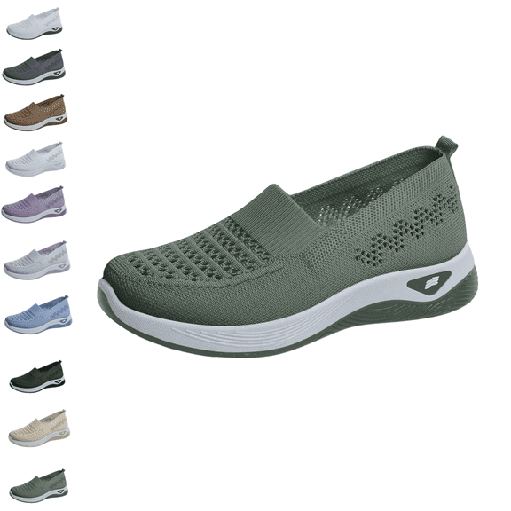 Womens Breathable Sneakers Women's Orthopedic Shoes Soft Fashion Soled Tennis Shoes Lightweight Comfortable Non Slip Casual Athletic Walking Shoes Army Green 8 [EU-40]