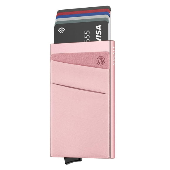 Tarjetero metálico delgado de Wallet VULKIT, 9,9 x 6,3 x 0,8 cm, RFID