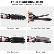 Hair Dryer Brush, 4 in 1 Hot Air Brush Hair Blow Dryer Brushes Set, Hair Curler & Hair Dryer Brush Negative Ion Blow Dryer Brush in One for Travel Salon