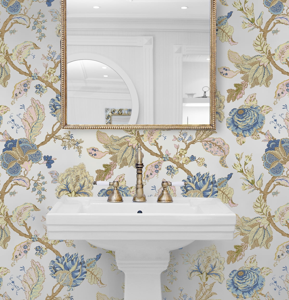 NextWall  Kianna Jacobean Peel and Stick Wallpaper 20.5 in. W x 18 ft. L - Parchment