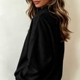 thumbnail image 6 of Tbopshirt Sweatshirts for Women Solid Color Shirt Lapel Patchwork Hoodie Sweatshirt V-Neck Long Sleeve Loose Casual Pullover with Collar Flap Flap Sports Top Hoodie,S-3XL, 6 of 8
