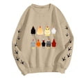thumbnail image 4 of LUOGENLI Chandails pour Femmes Graphiques Automne Surdimensionnés Femmes Manches Longues Col Rond Chandails à Imprimé Poulet Chandail Léger Ample Chandails Chandail pour Femmes Graphique pour Femmes Beige Taille TTG, 4 of 6