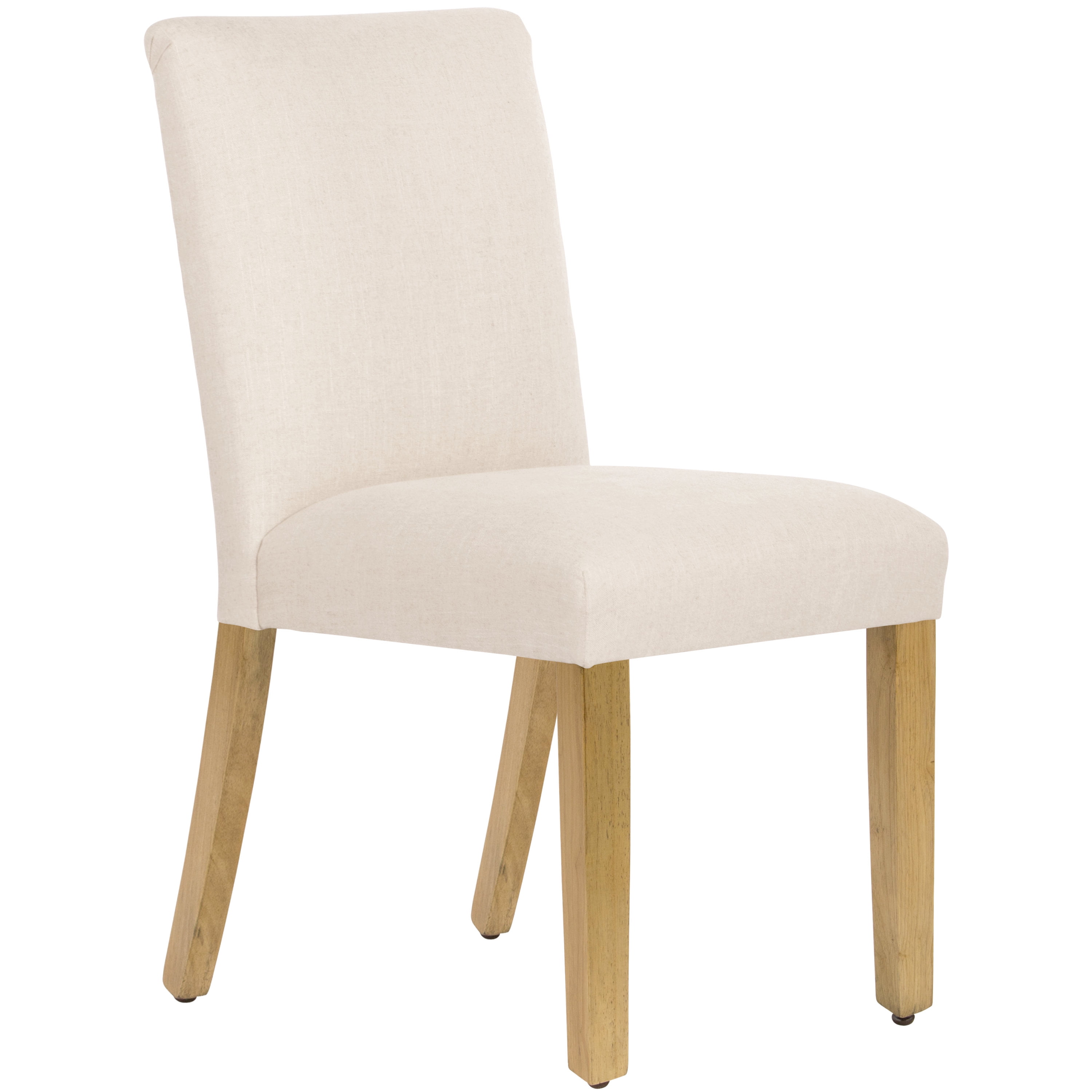 Skyline Furniture Parsons Dining Chair Linen Talc with Natural Legs: Upholstered, Wood Frame, Spot Clean