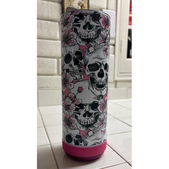 LisaB's World 20 oz Stainless Steel Skull Tumbler with Double-Walled Design