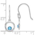 thumbnail image 4 of Sterling Silver Rhodium-Plated Imitation Opal Circle Dangle Earrings Made In China qe15302, 4 of 5
