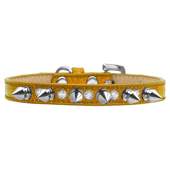 Dog, Puppy and Pet Ice Cream Collar, "Crystal  Silver Spikes"