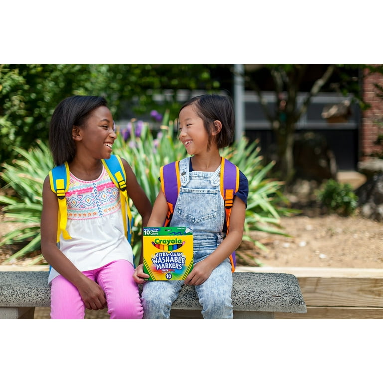 Crayola Ultra-Clean Washable Broad Line Markers, School & Art Supplies, 10 Ct