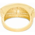thumbnail image 4 of Floreo 10k Yellow Gold 13mm Last Supper with Cross Pave CZ Border Rectangle Ring, Sizes 5 - 13, 4 of 5