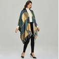 thumbnail image 5 of CoCopeaunt Women Retro Shawl Wraps Sweater Long Cardigan Poncho Open Front Coat Scarf Blanket, 5 of 7