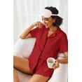 thumbnail image 3 of Ekouaer Pajamas Set for Women Short Sleeve Sleepwear Button Down Pjs Lounge Sets Soft Nightwear, 3 of 6