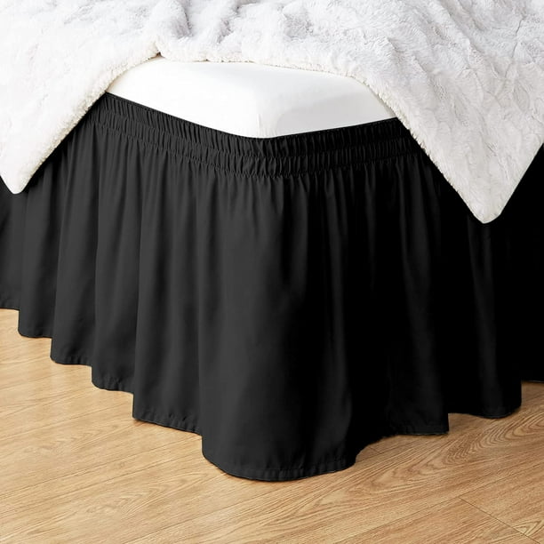 Howarmer Wrap Around Bed Skirts, Twin Size Skirt Elastic Dust Ruffles