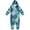 Blue Fan-shaped Shapes, variant on Soft Big Kids Onesie Pajamas Cozy Loose-Fit Jumpsuits for kids with Pockets for Christmas Lounge & Play Blue Fan-shaped Shapes
