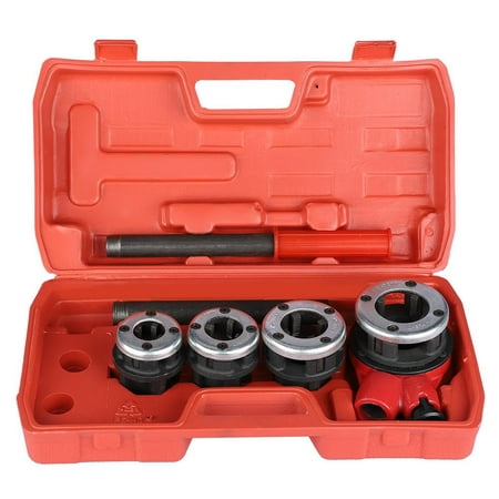 

LYUMO Pipe Threading Kit 4 Dies Manual Plumber Pipe Threading Kit 1/2 3/4 1 1-1/4 Threader Tool Pipe Threading Dies