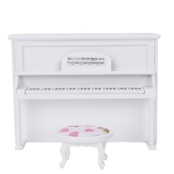 Piano vertical para casa de muñecas BuyWeekMX Mini piano vertical 1:12 madera