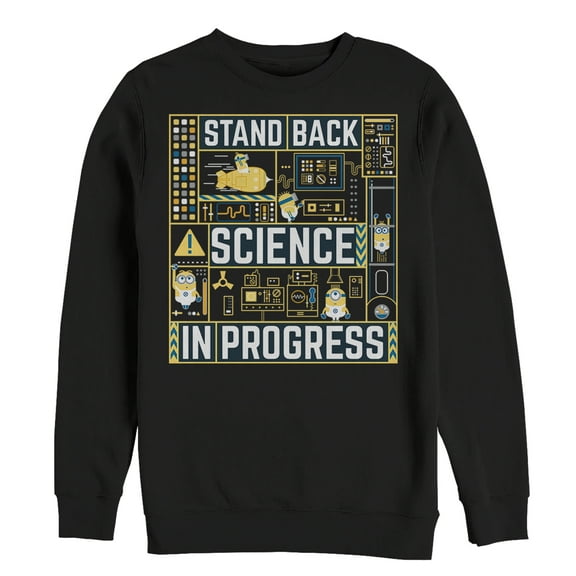 Men's Despicable Me 3 Minions Science in Progress  Sweatshirt Black 2X Large