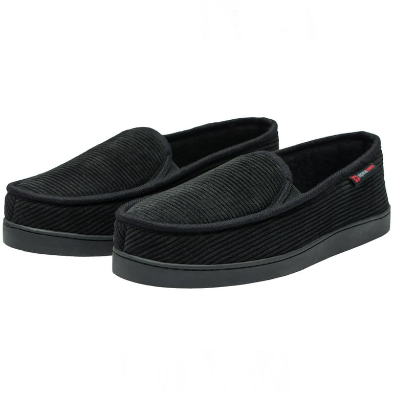 Alpine Swiss Mens Wide Moccasin Slippers Memory Foam Slip On