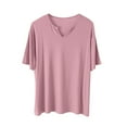 thumbnail image 1 of Birdeem Blouses pour Femmes, Haut/chemise à Manches Courtes Col en V Uni et Ample, 1 of 12