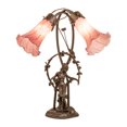 thumbnail image 7 of 17" High Lavender Tiffany Pond Lily 2 Light Trellis Girl Accent Lamp, 7 of 7