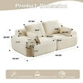 thumbnail image 7 of Miniyam 84" Corduroy Modular Sofa Couch with Cushions, Convertible Sectional Seating for Living Room, 1200 lbs Capacity, No Assembly, Beige, 7 of 7