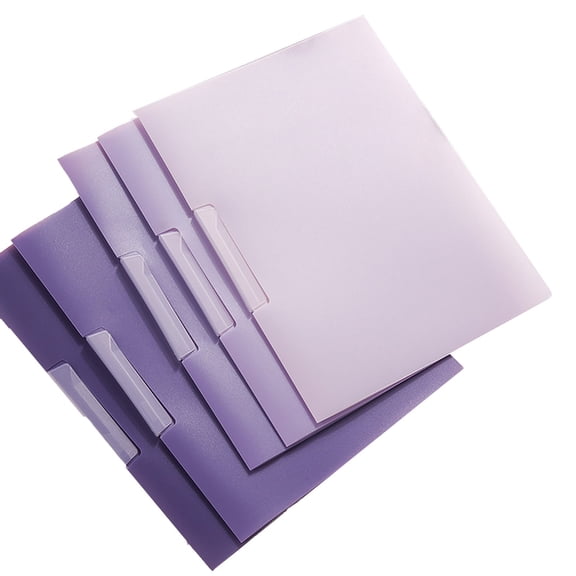 Plastic Folders with Swing Clip, Report Covers for A4 and Letter Size Paper, 5 Pack Presentation Binder for Office, Classroom, Home Organizer Binder, Purple