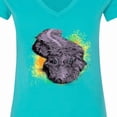thumbnail image 4 of Inktastic Colorful Lurking Gator Women's V-Neck T-Shirt, 4 of 5