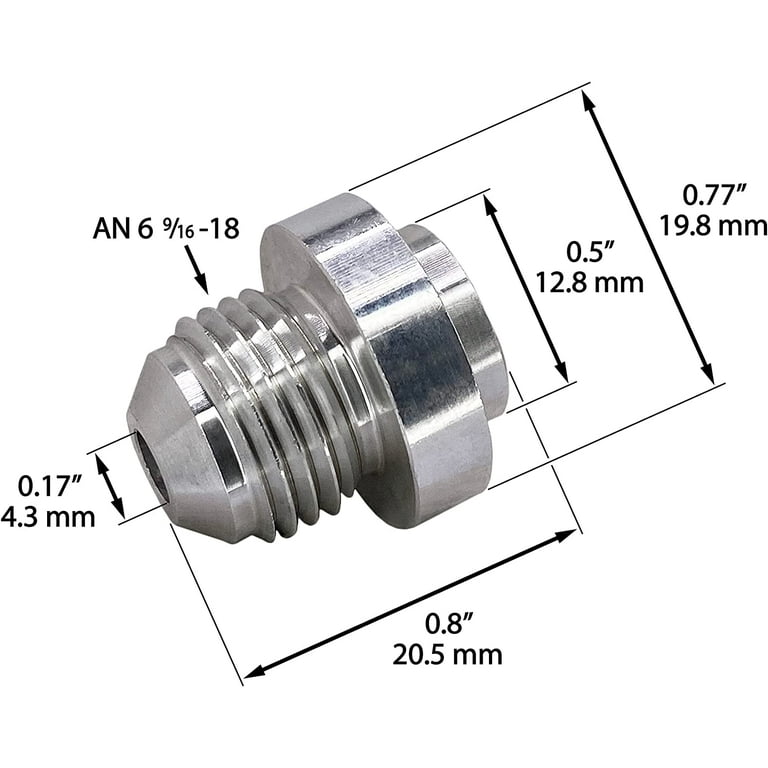 AN6 Weld On Bung Aluminum Male Flare Weldable Fuel Tank Fitting