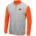 thumbnail image 2 of Men's Colosseum Heathered Gray/Orange Oregon State Beavers Prospect Quarter-Zip Jacket, 2 of 3