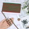 thumbnail image 3 of 19 Yards Rick Rack Trim RIC Rac Wave Bending Fringe Ribbon 1/4 Inch Two Tone Zig Zag Red Green Woven Fabric, 3 of 7