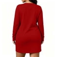 thumbnail image 5 of Nowekniz Womens Plus Size Long Sleeve Round Neck Tshirt Dress,Spring Summer Fall Versatile Daily Shirts, 5 of 6