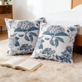 thumbnail image 4 of COOKCOK Set of 2  Floral Vintage Throw Pillow Covers Neutral Accent Print Decorative Cushion Covers Farmhouse Home Decor for Sofa Chair Couch Bedroom Living Room Outdoor, 20"x20", Blue, 4 of 7